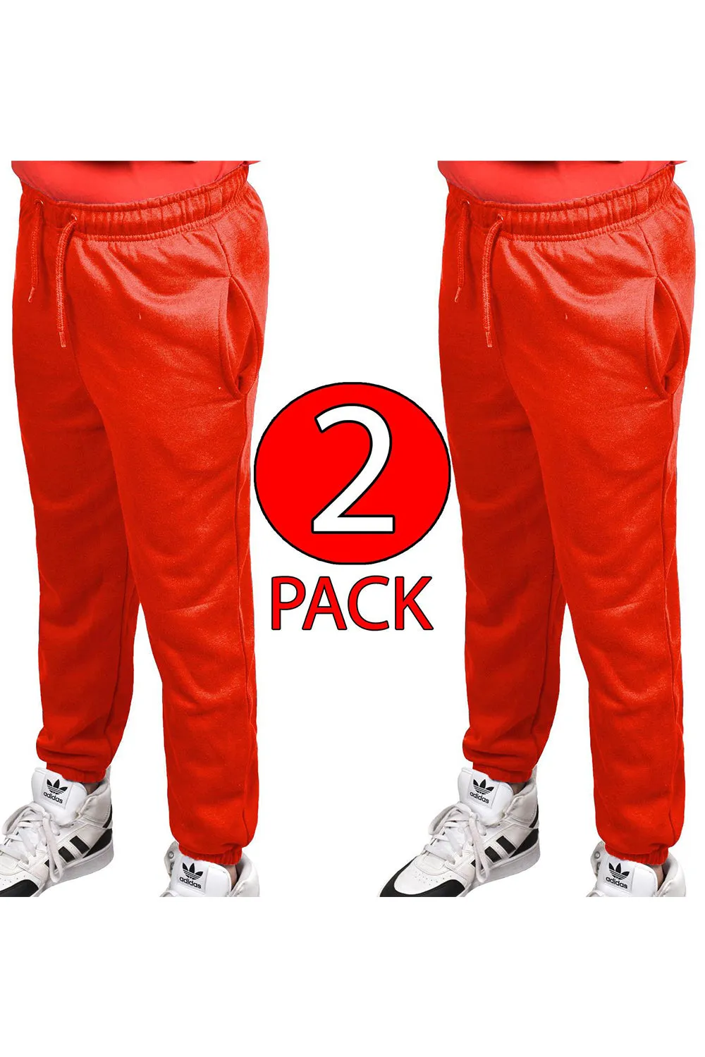 2 Pack Kids Plain Jogging Bottoms