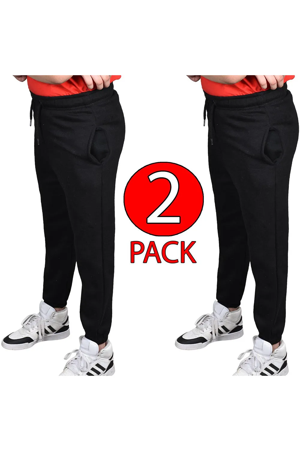 2 Pack Kids Plain Jogging Bottoms