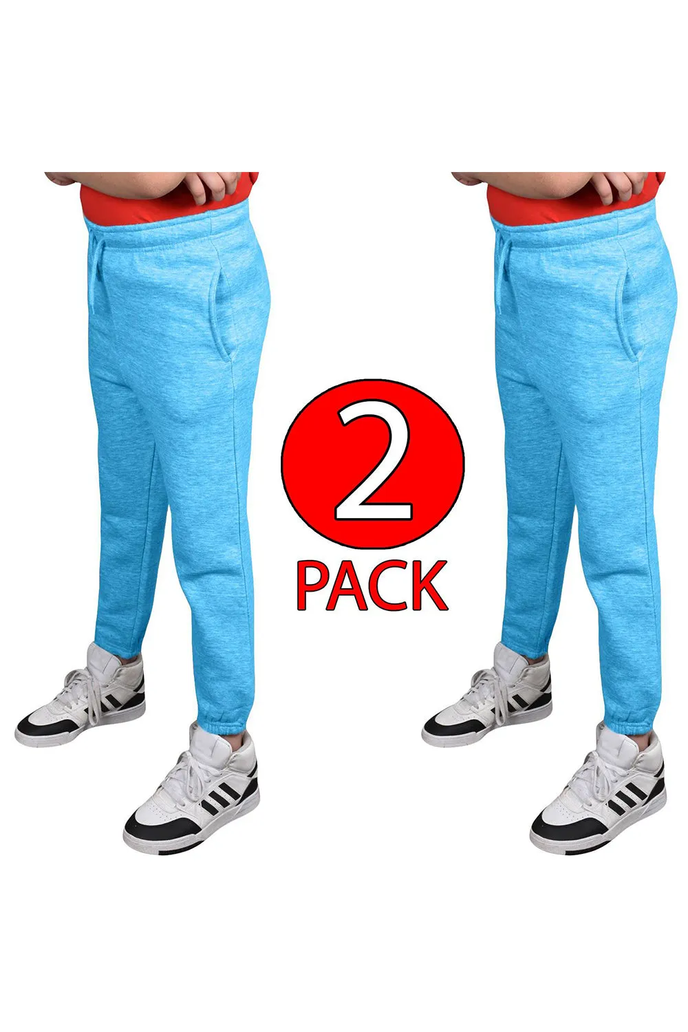 2 Pack Kids Plain Jogging Bottoms