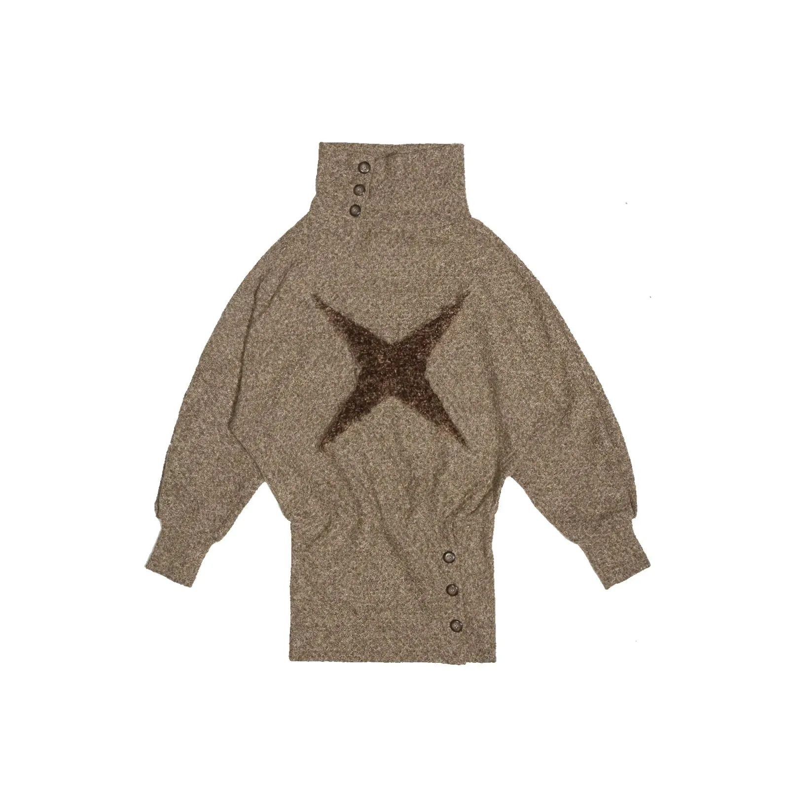 ARIADNAw Rustic X-Pattern Oversized Sweater - Heathered Brown (Women's)