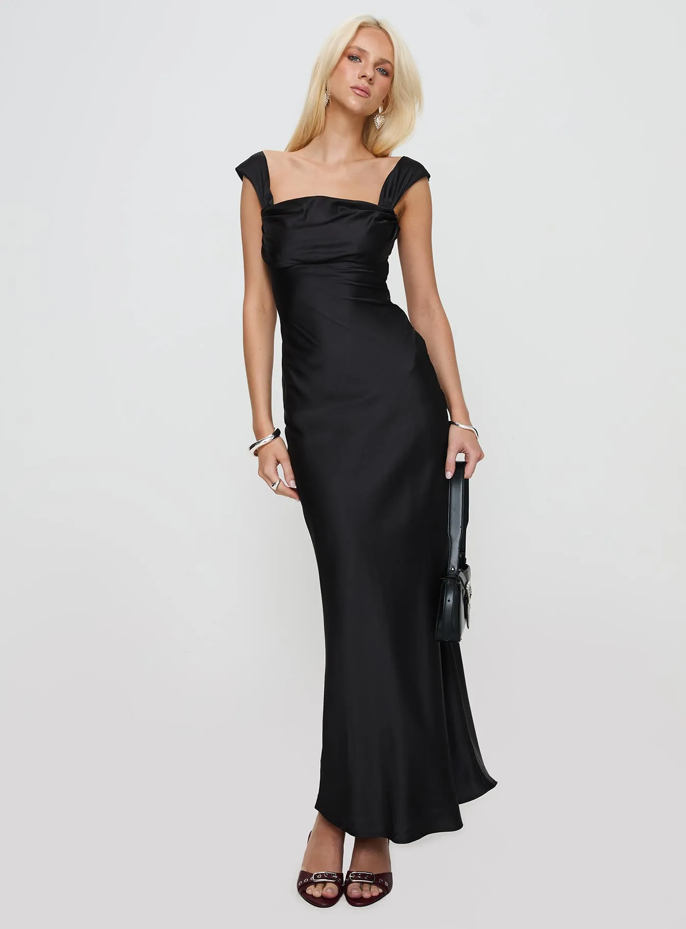 Azura Off The Shoulder Maxi Dress Black