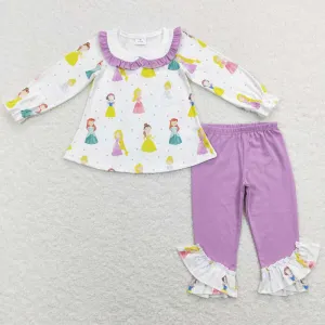 Baby Girls Clothes Princess Tunic Tops Lavender Legging Sets GLP0997