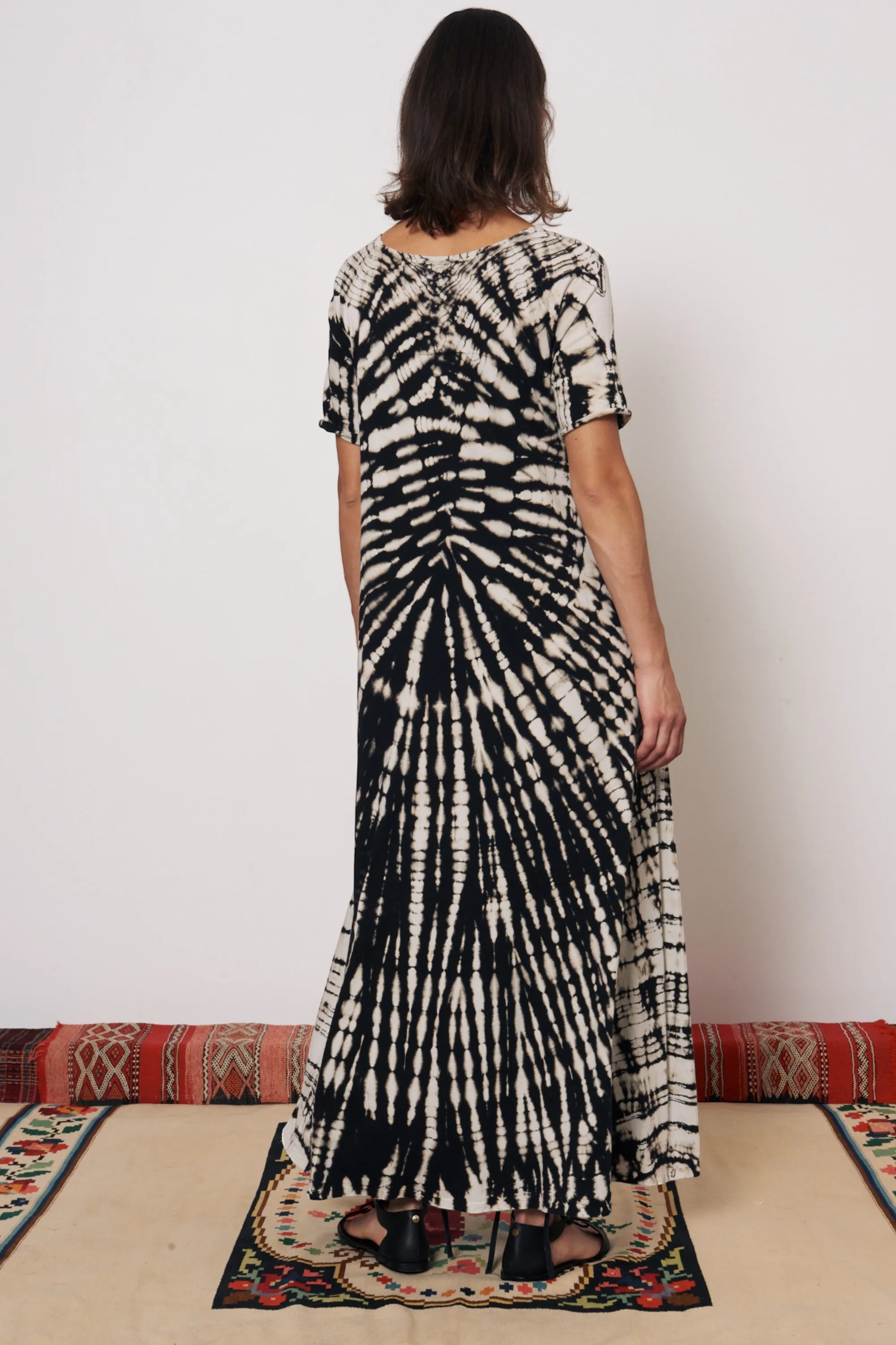 Black and Dirty White Bantu Maxi Dress