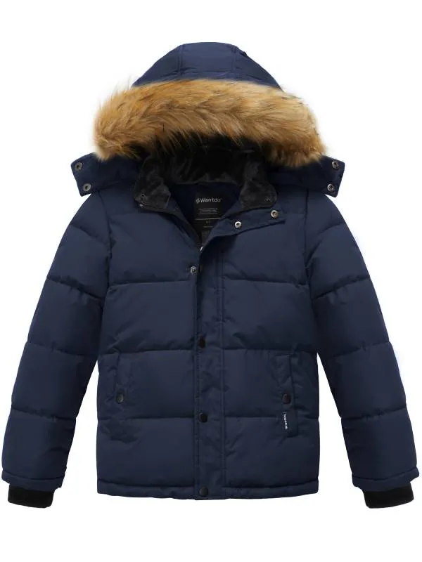 Boys Hooded Puffer Jacket Thick Warm Winter Coat