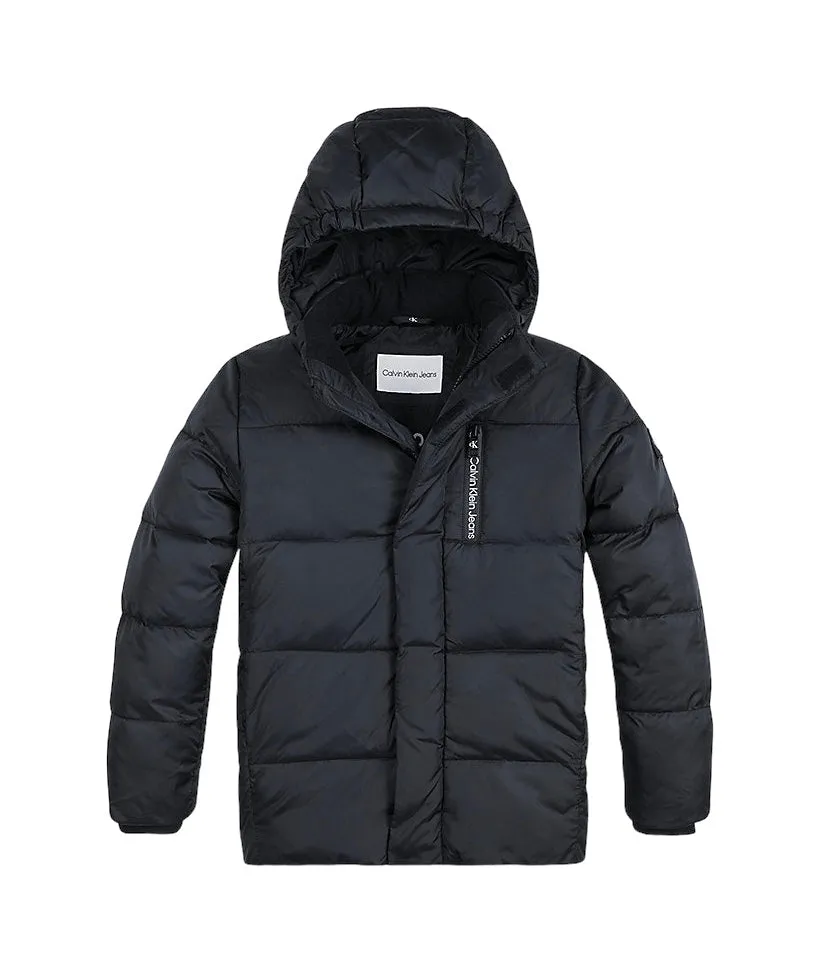 Calvin Klein - Black padded hooded coat