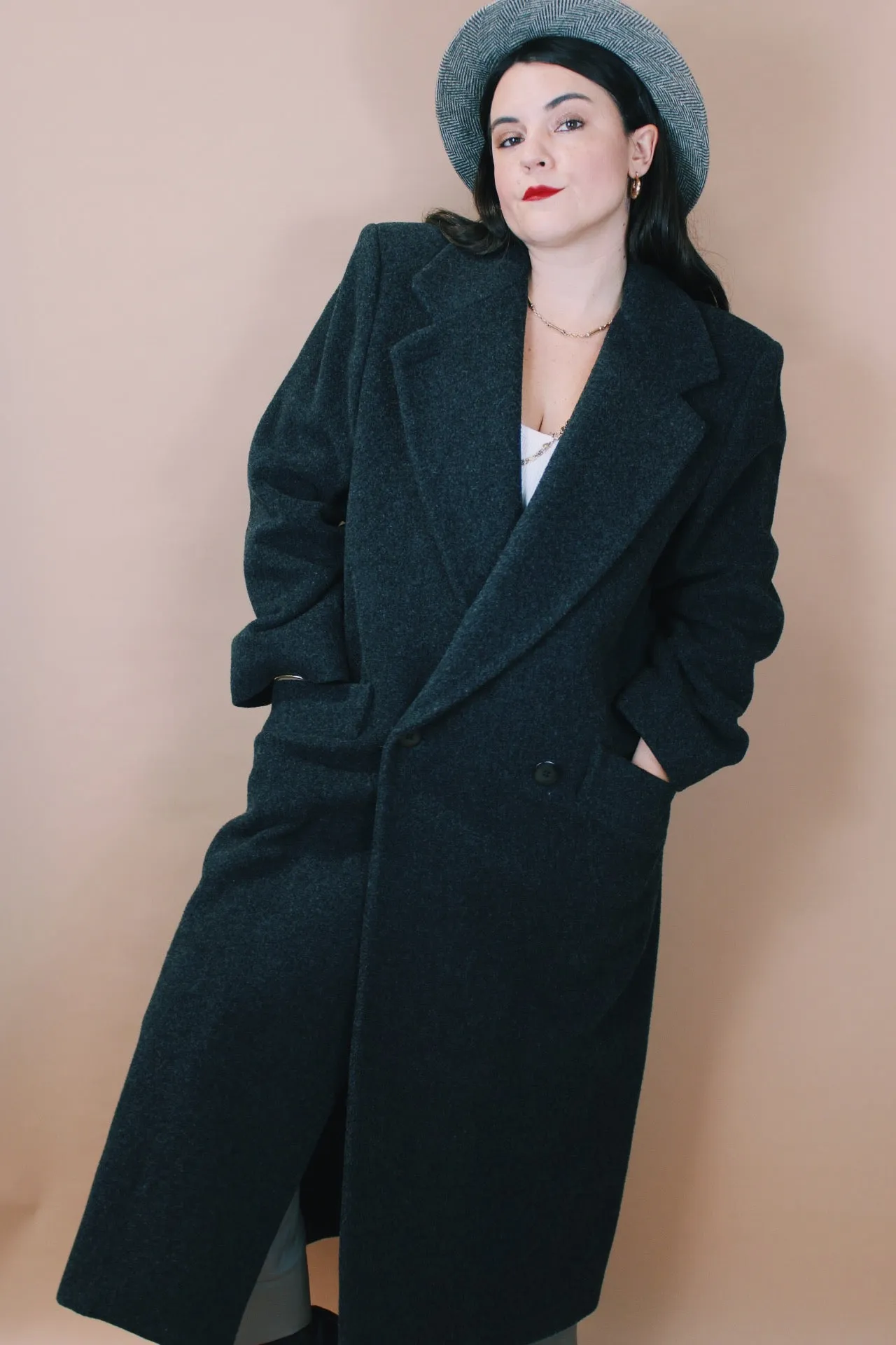 Charcoal Wool Long Coat