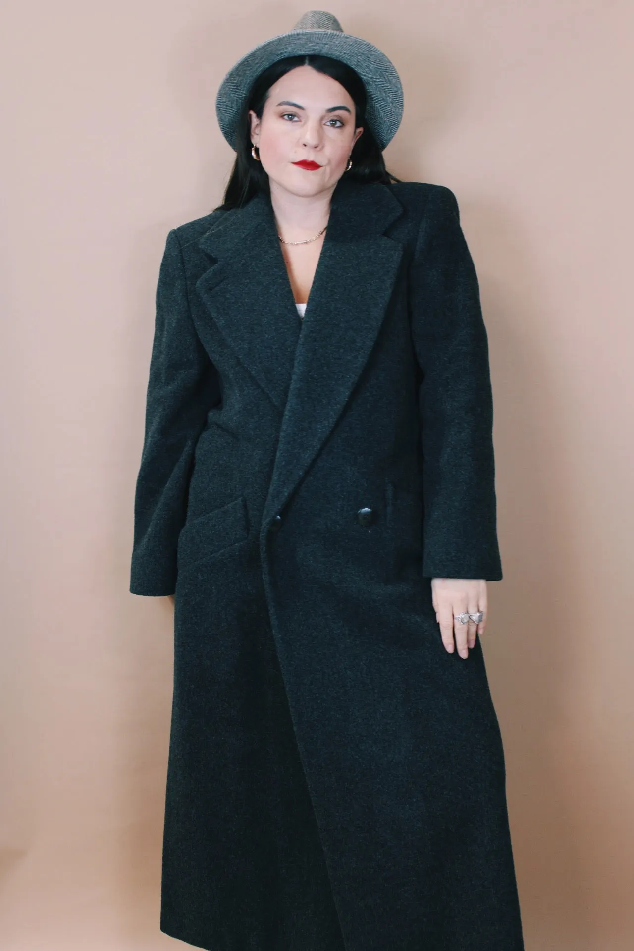 Charcoal Wool Long Coat