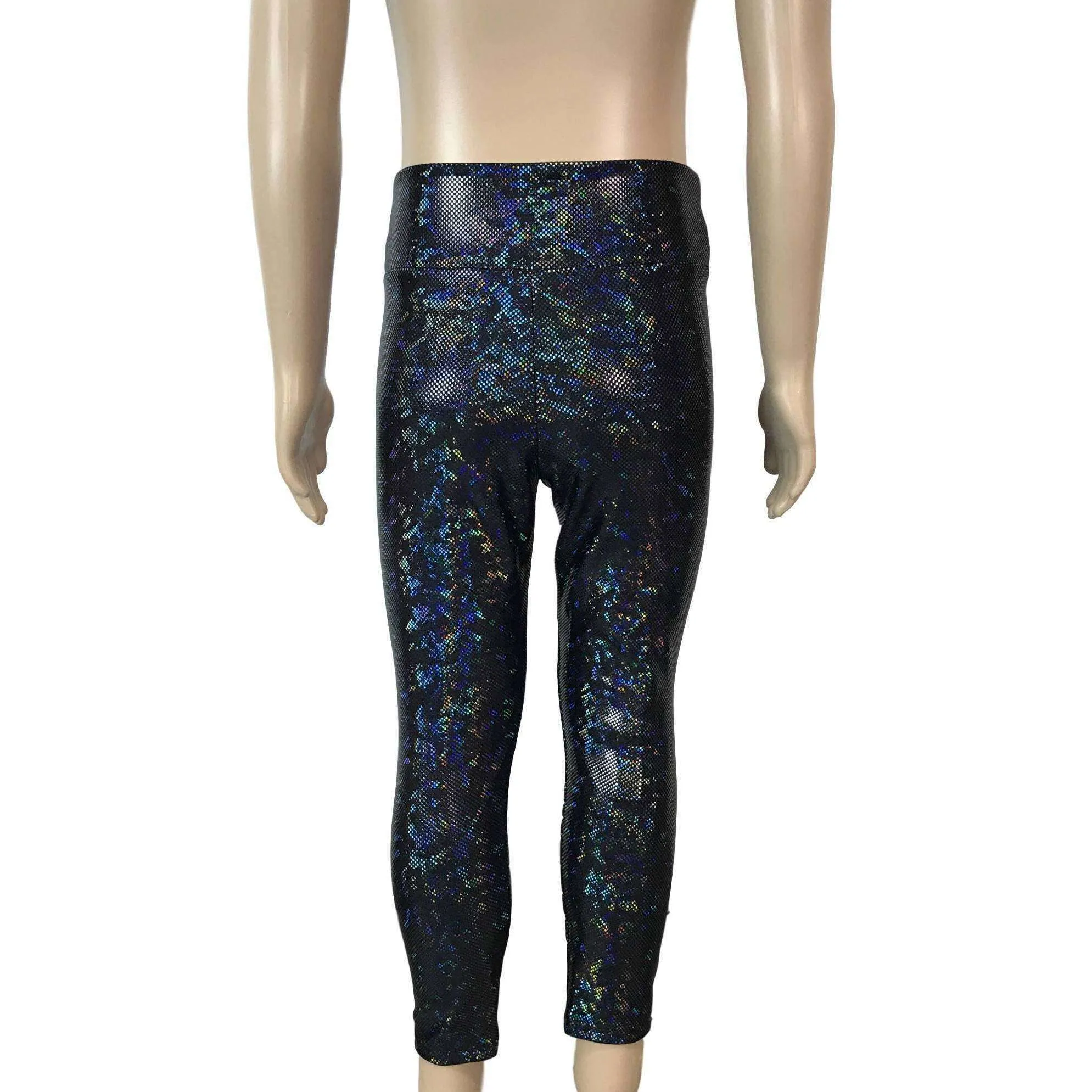 Children's Black Holographic Leggings