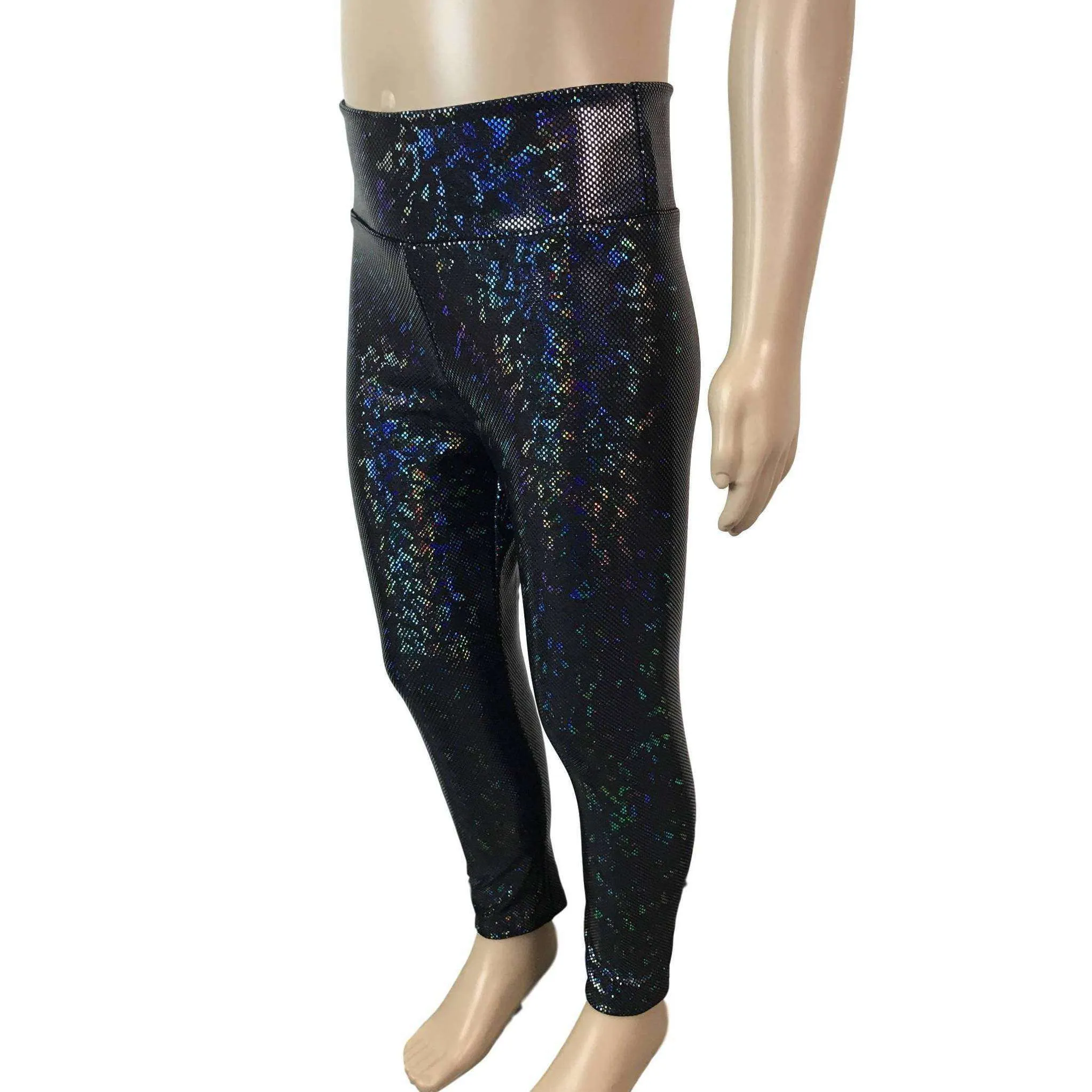 Children's Black Holographic Leggings