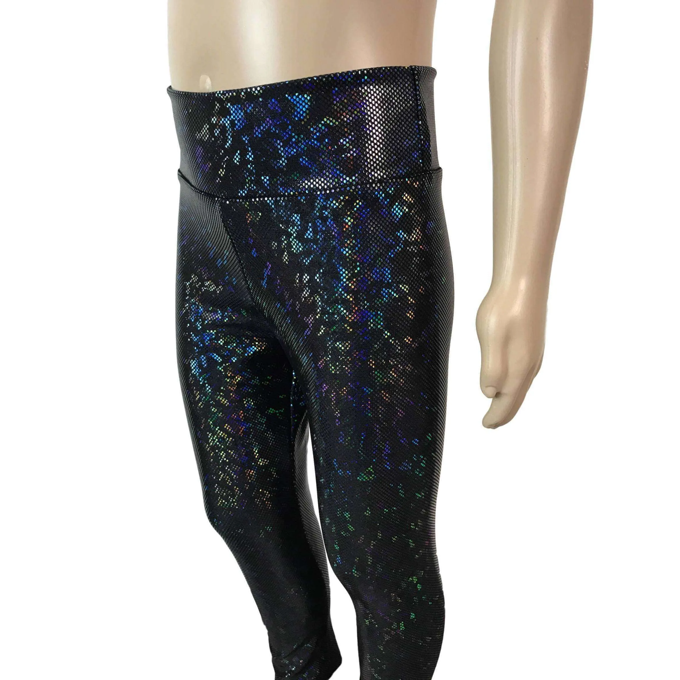 Children's Black Holographic Leggings