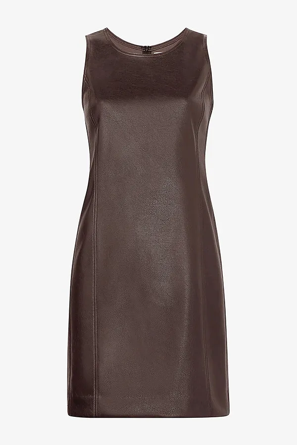 Chloe Dress - Vegan Leather :: Brown