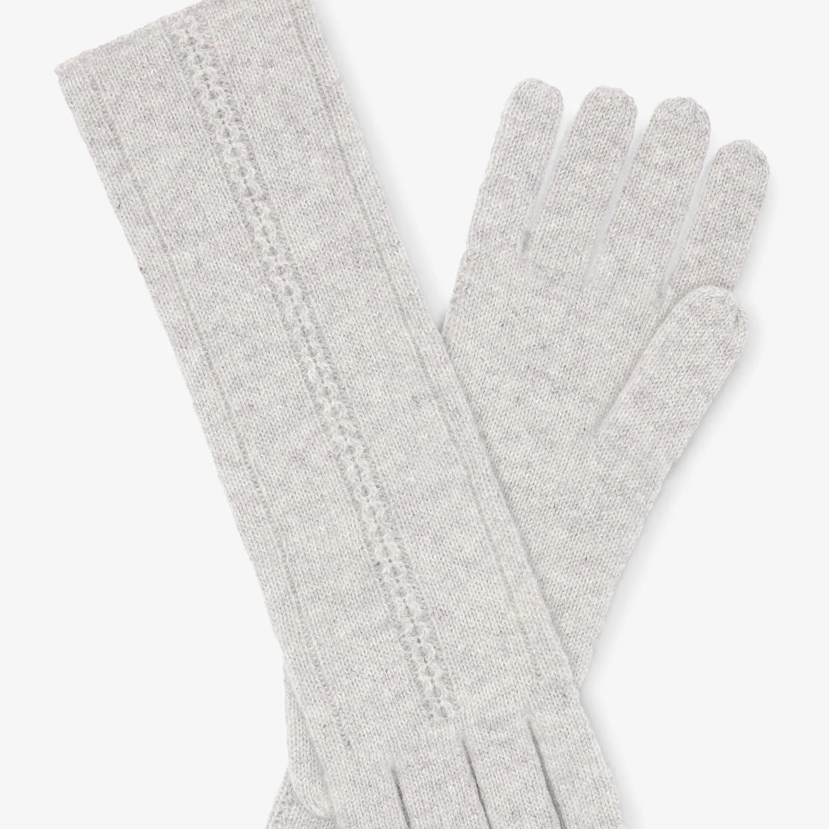 Circle Cable Gloves - Cashmere :: Heather Gray