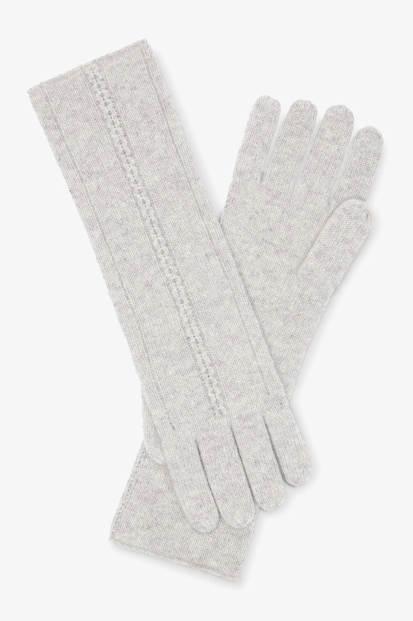 Circle Cable Gloves - Cashmere :: Heather Gray