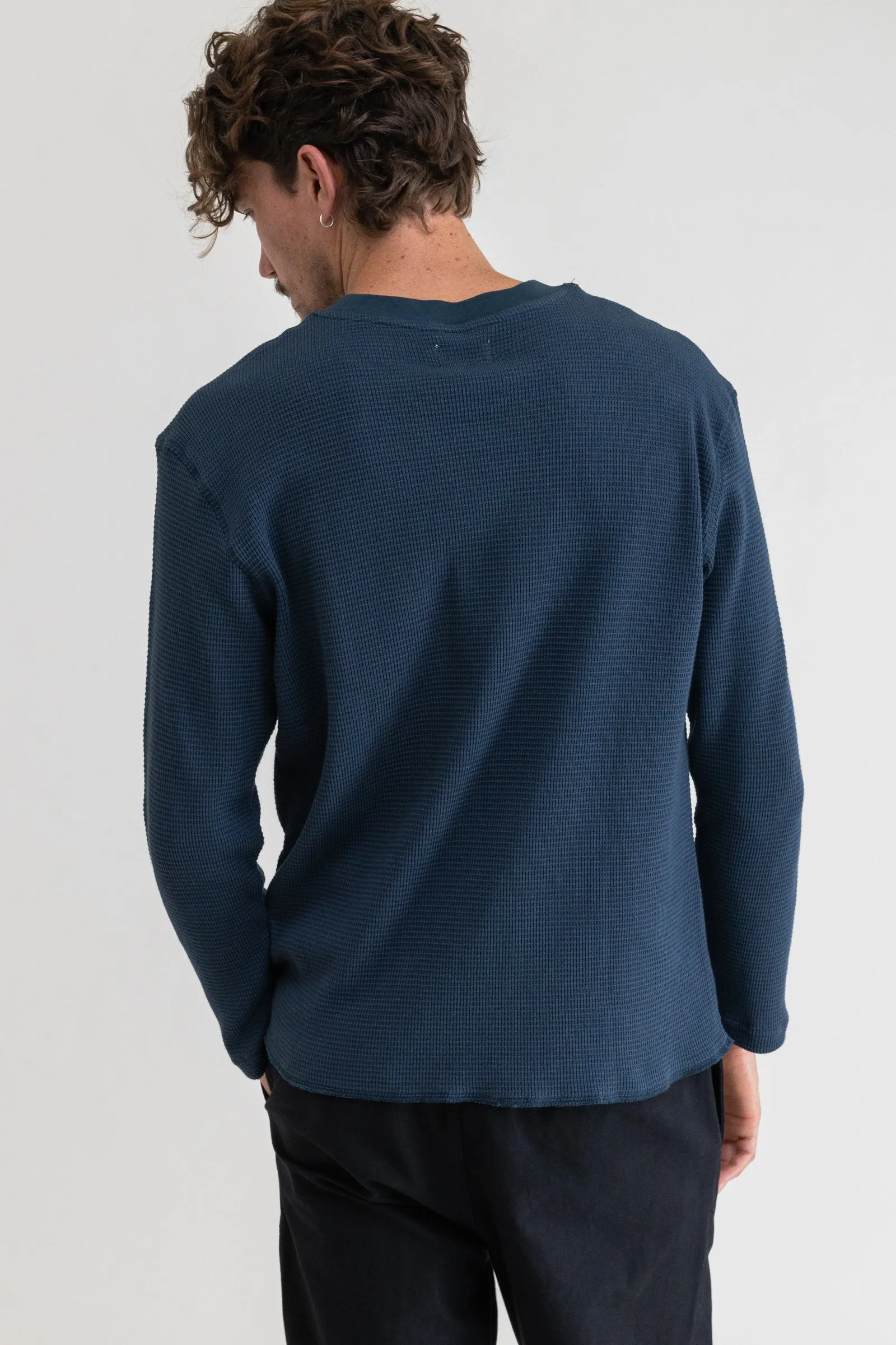 Classic Waffle Knit Worn Navy