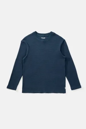 Classic Waffle Knit Worn Navy