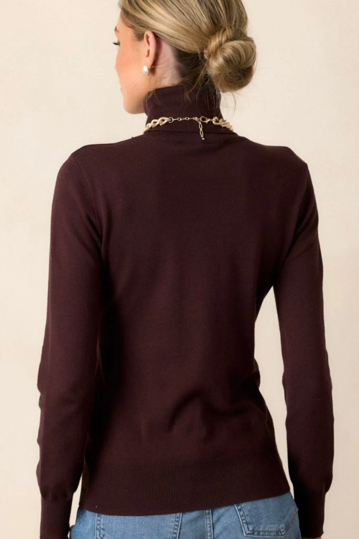 Comfortable Charm Dark Brown Turtleneck Sweater