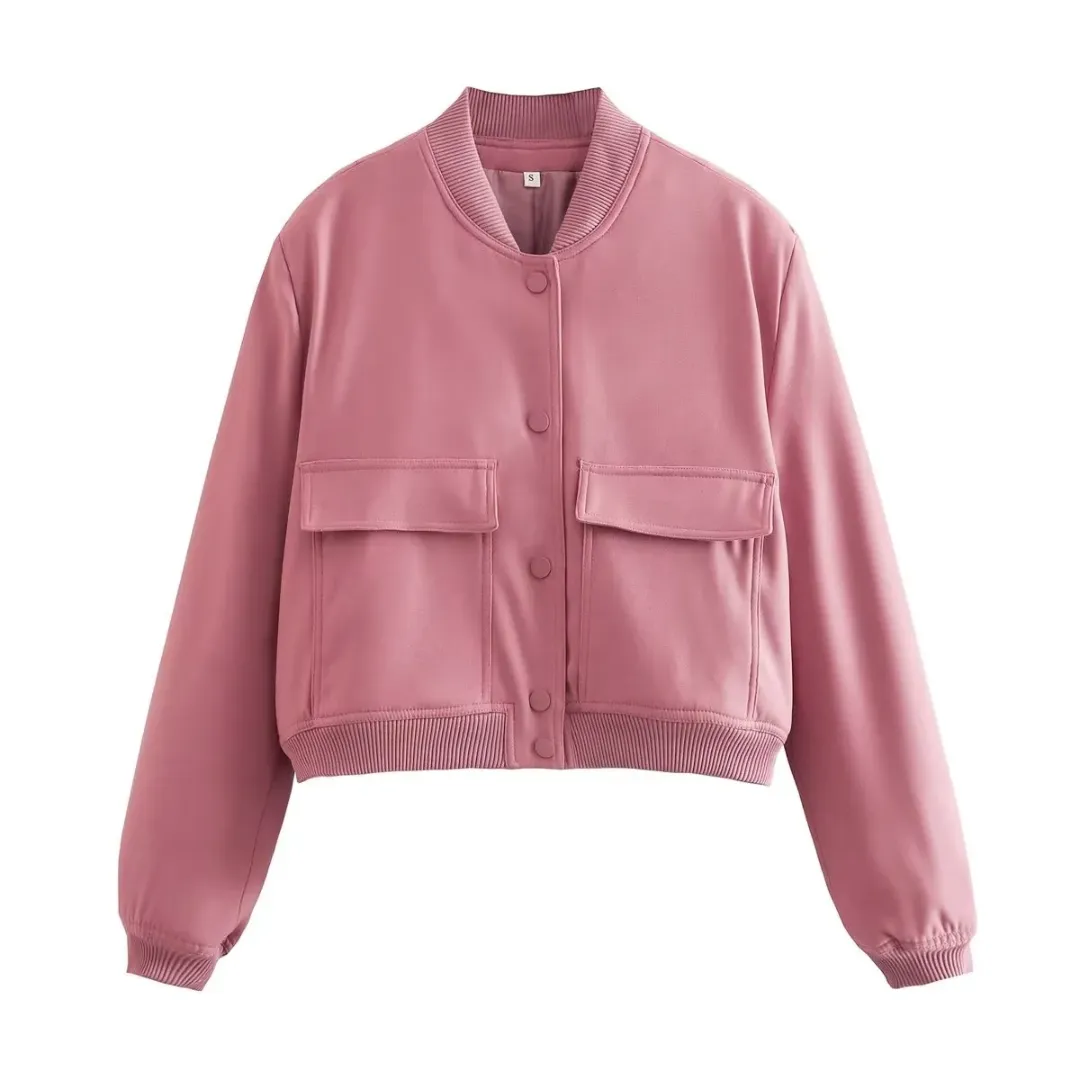 Crystal Cropped Varsity Jacket | Stylish & Casual