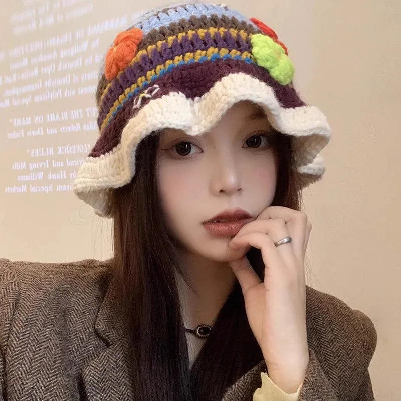 Cute Star Knitted Bucket Hat