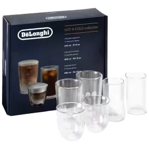 DeLonghi Hot & Cold Collection Glass Pack of 6 - Clear | DLSC326