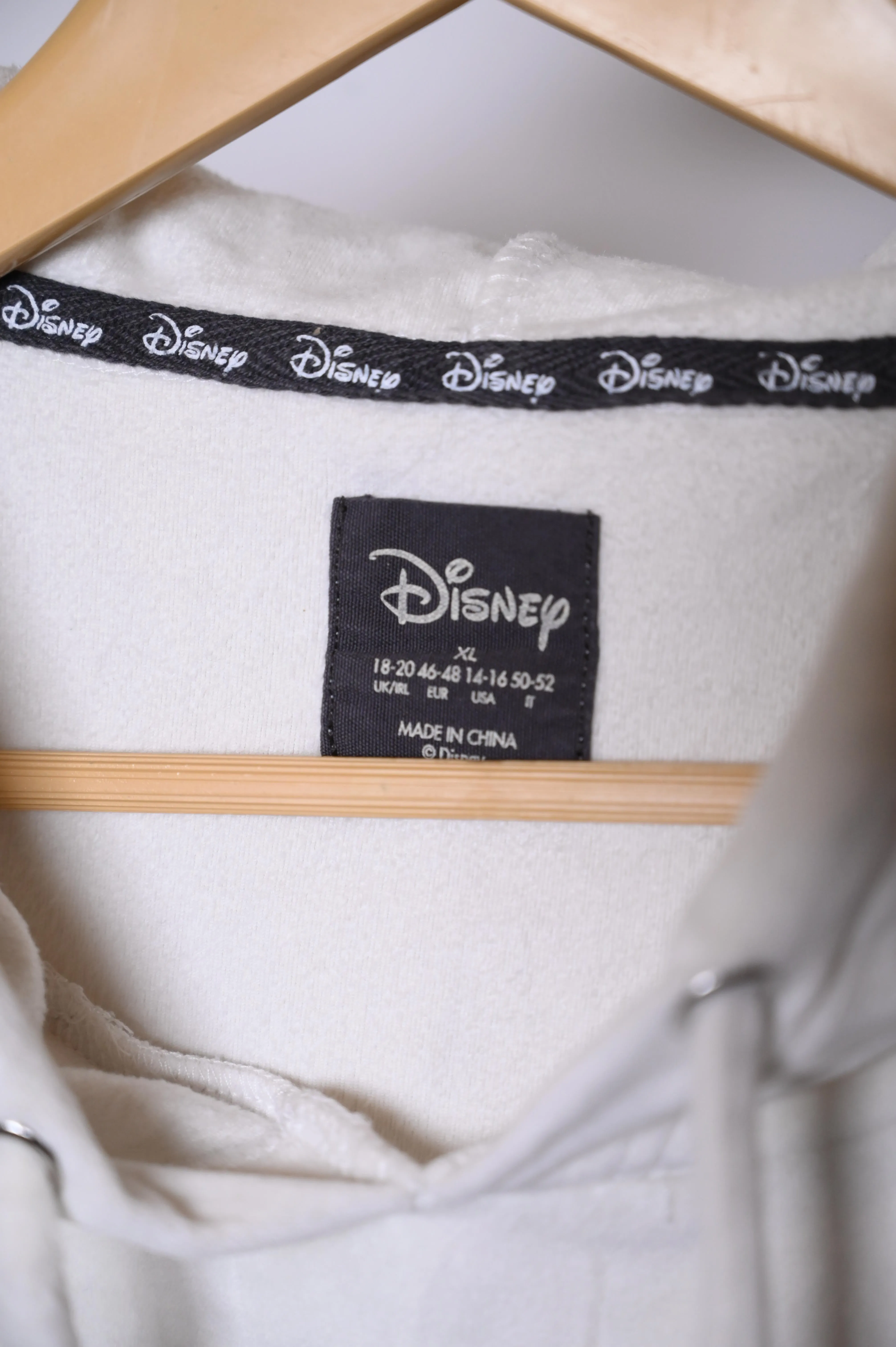 Disney Cozy Off-White Full-Sleeve Hoodie with Hood