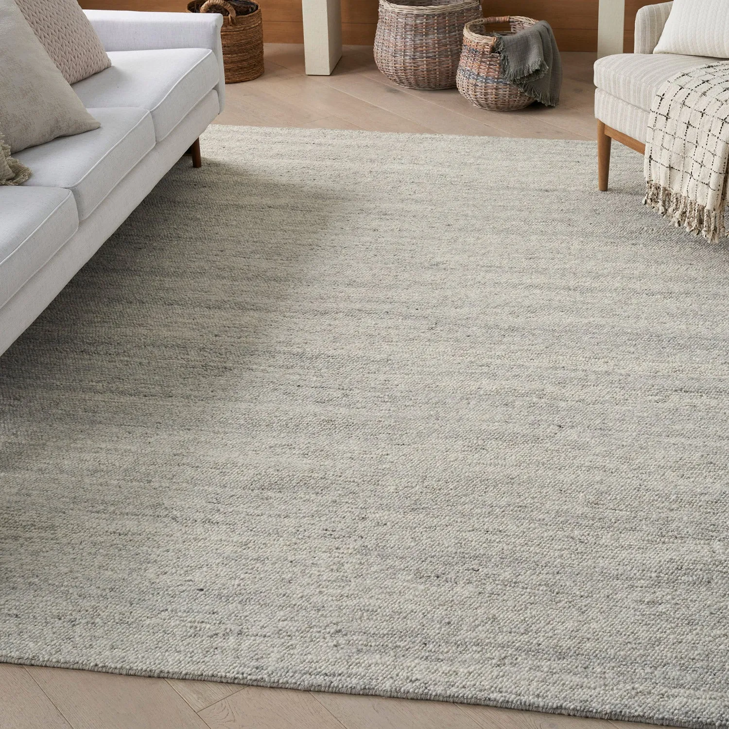 Distressed Essentials Solid Rug - Silver