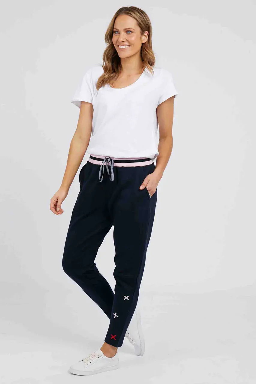 Double Cross Lounge Pant in Dark Sapphire