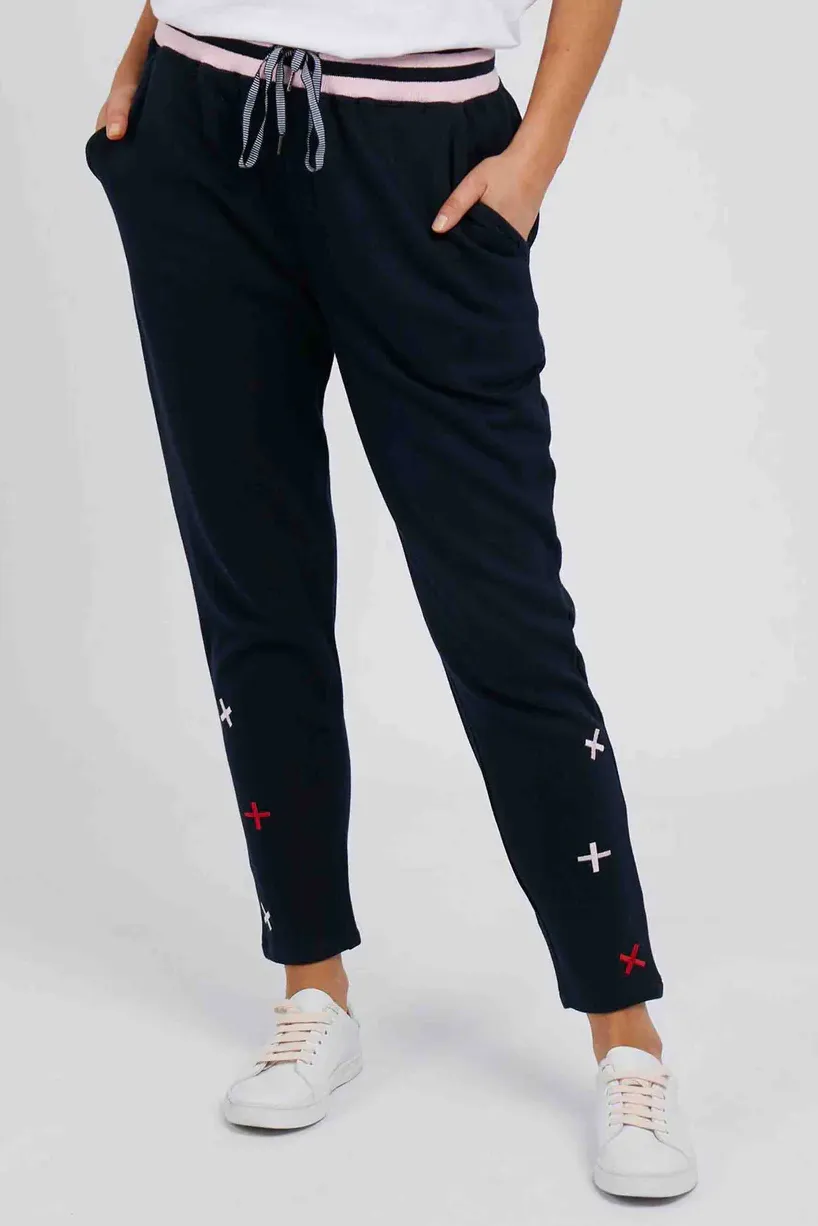 Double Cross Lounge Pant in Dark Sapphire