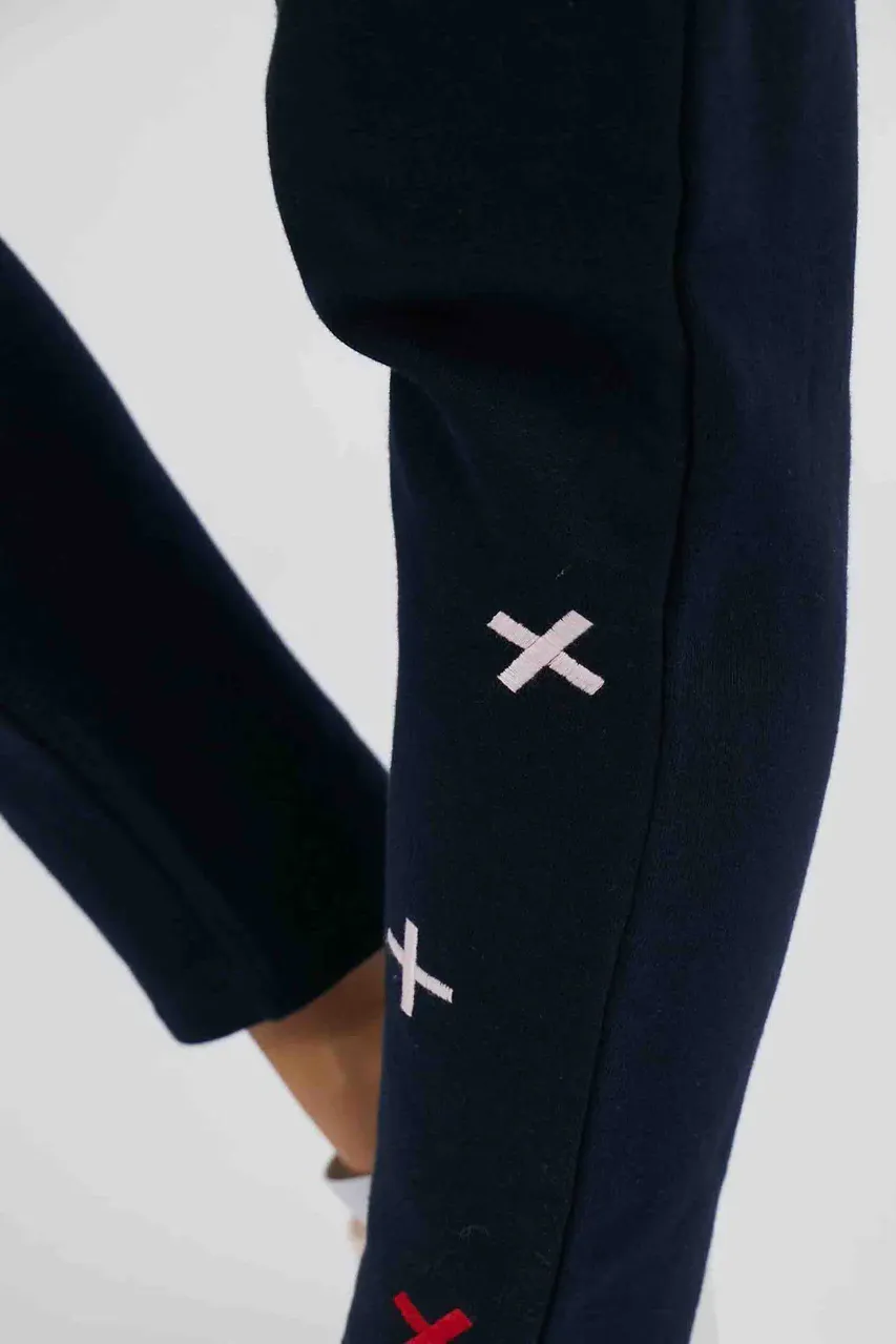 Double Cross Lounge Pant in Dark Sapphire