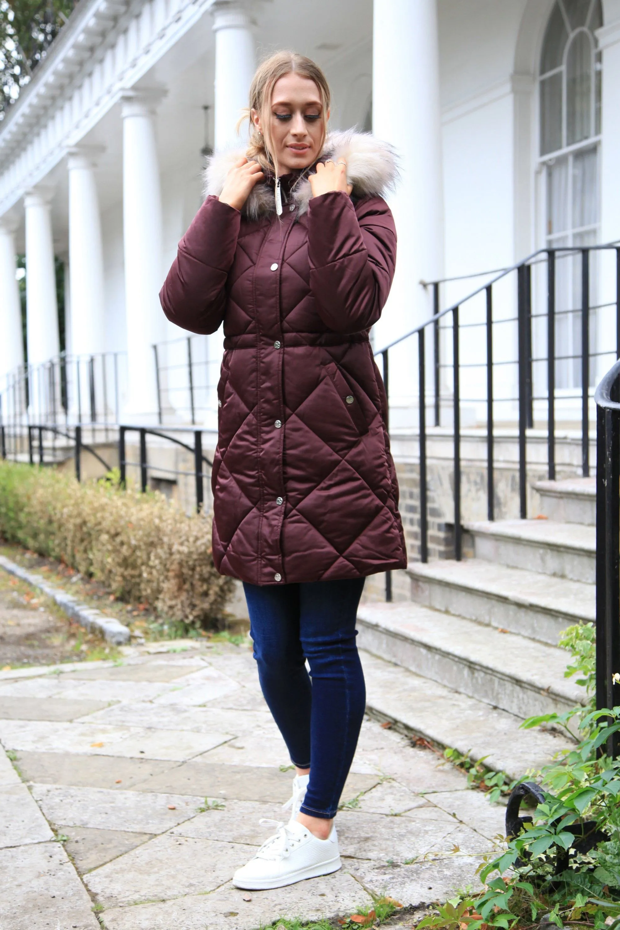 Double Second Lux Satin Long Puffer Coat