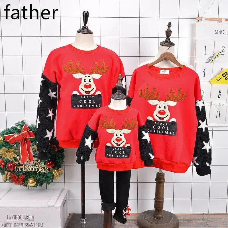 Family Christmas Deer Santa claus sweatshirt