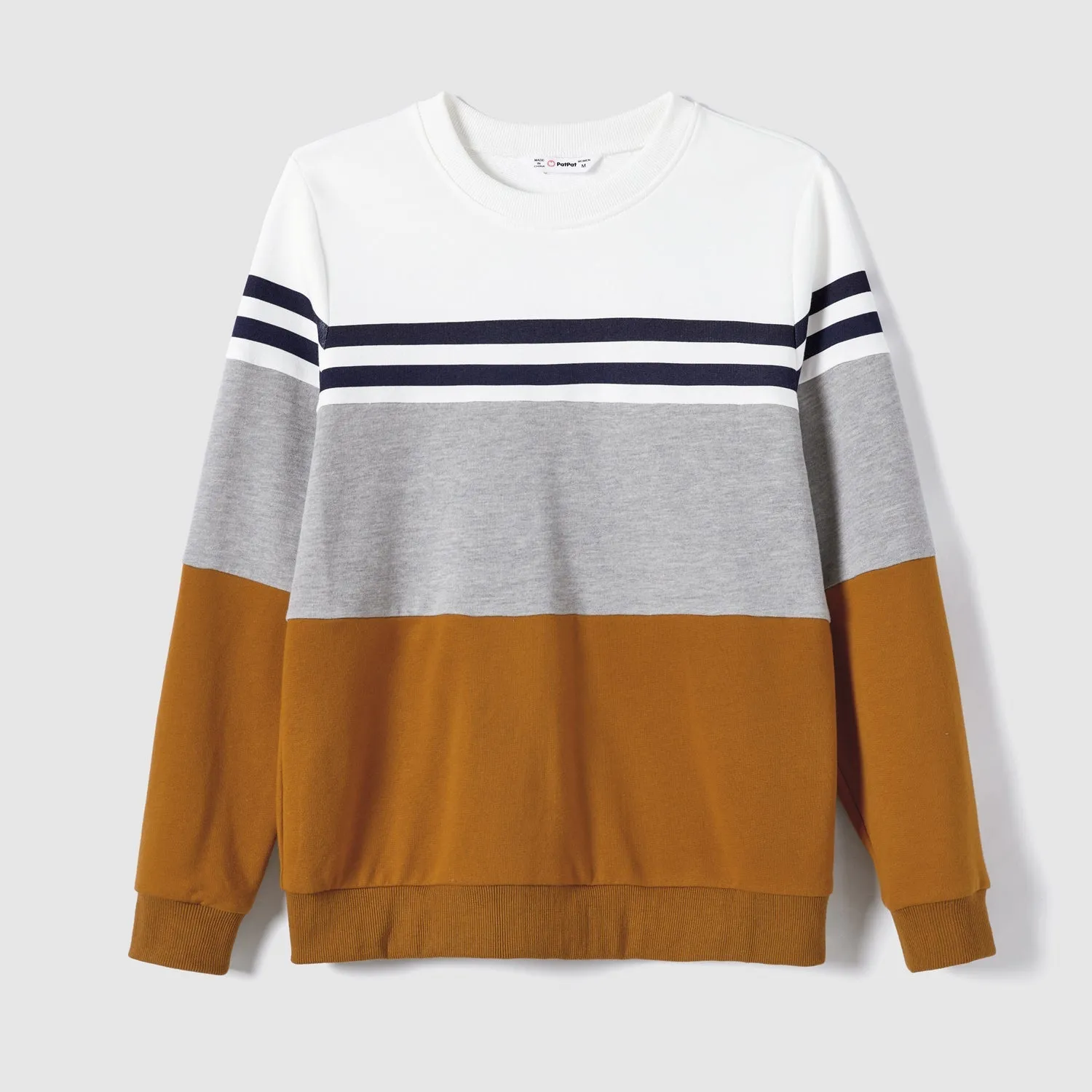 Family Matching School Crew Neck Striped Tops