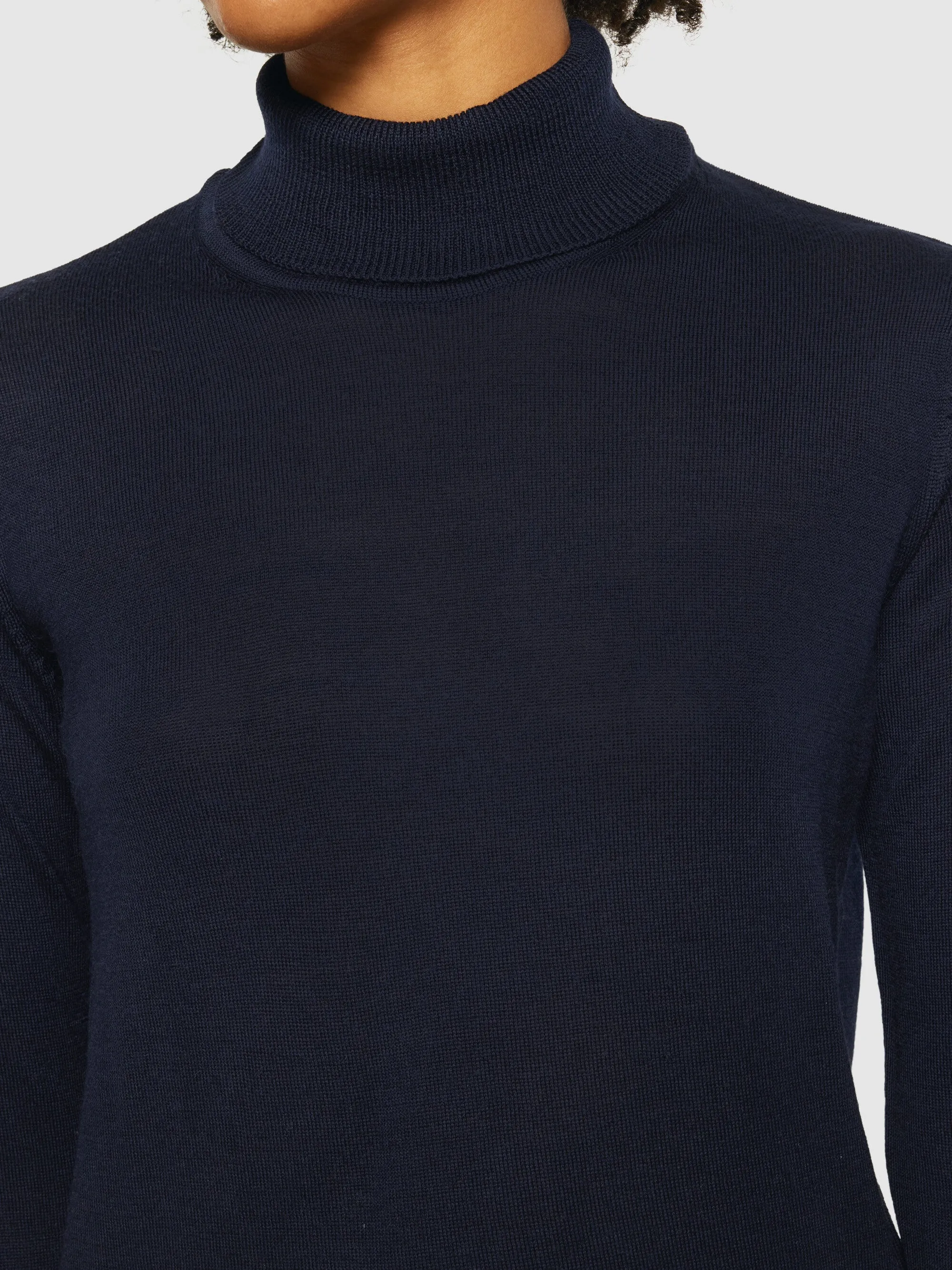 Fine merino roll neck - RWS - Total Eclipse