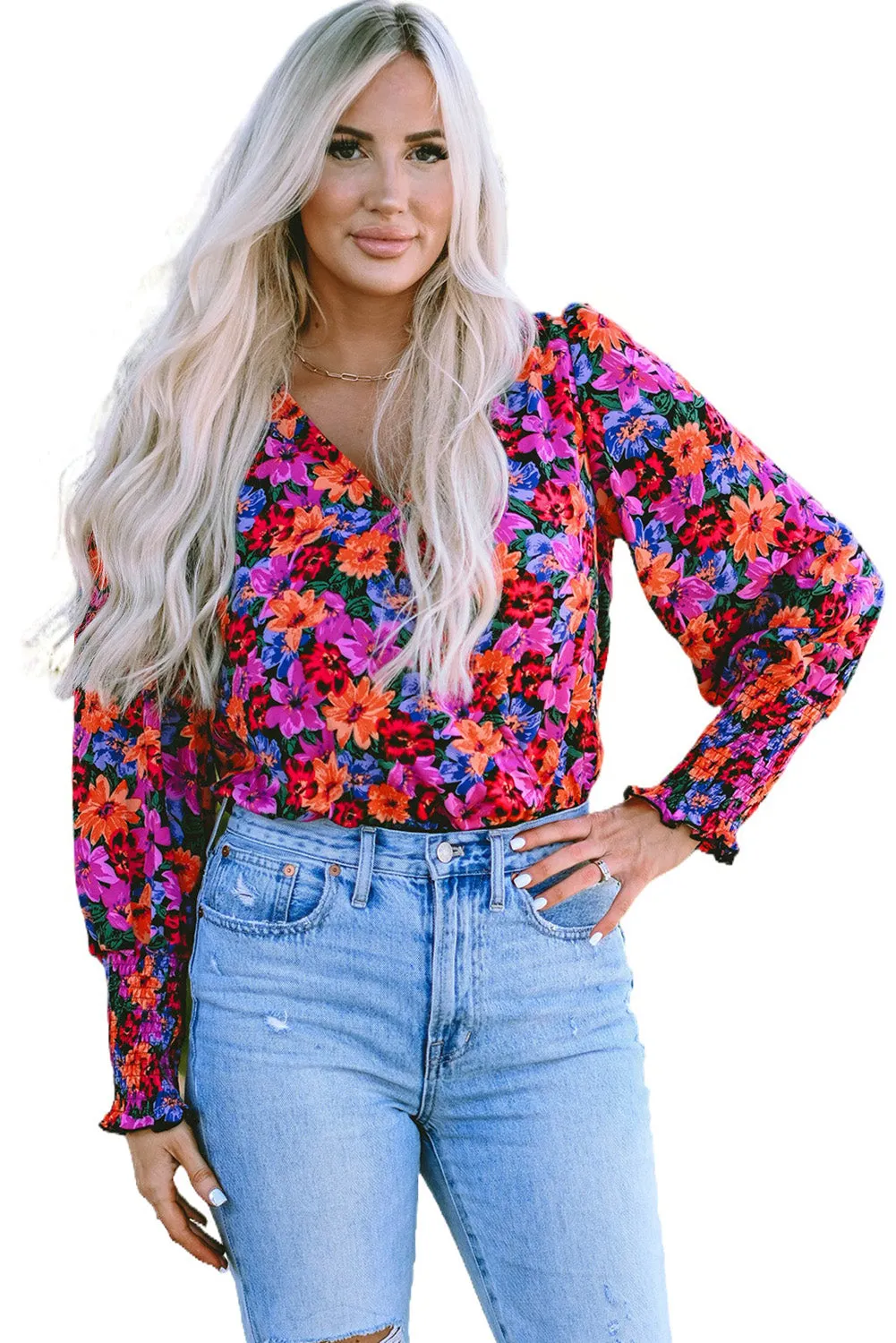 Floral Wrap Long Sleeve Bodysuit