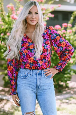 Floral Wrap Long Sleeve Bodysuit