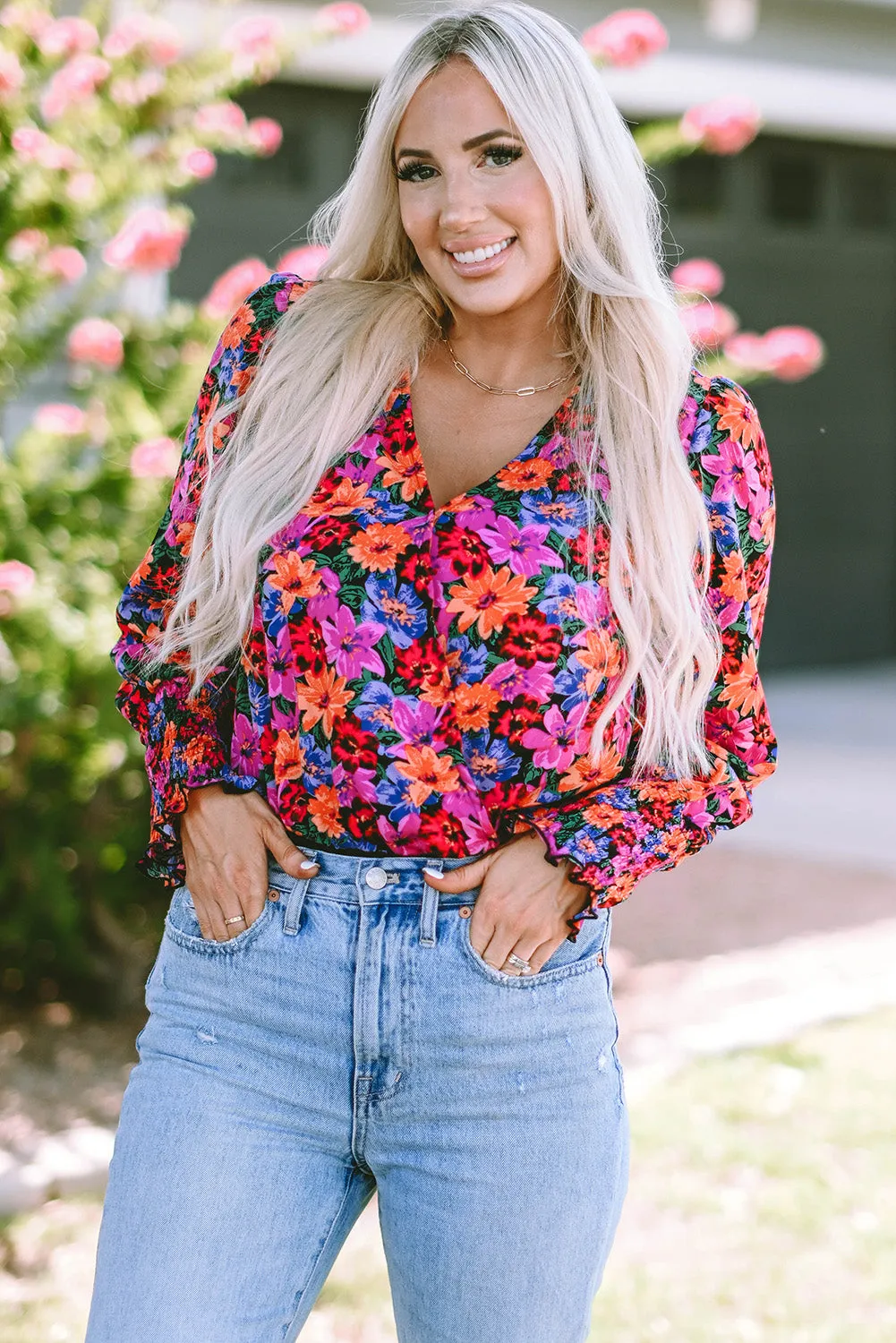 Floral Wrap Long Sleeve Bodysuit