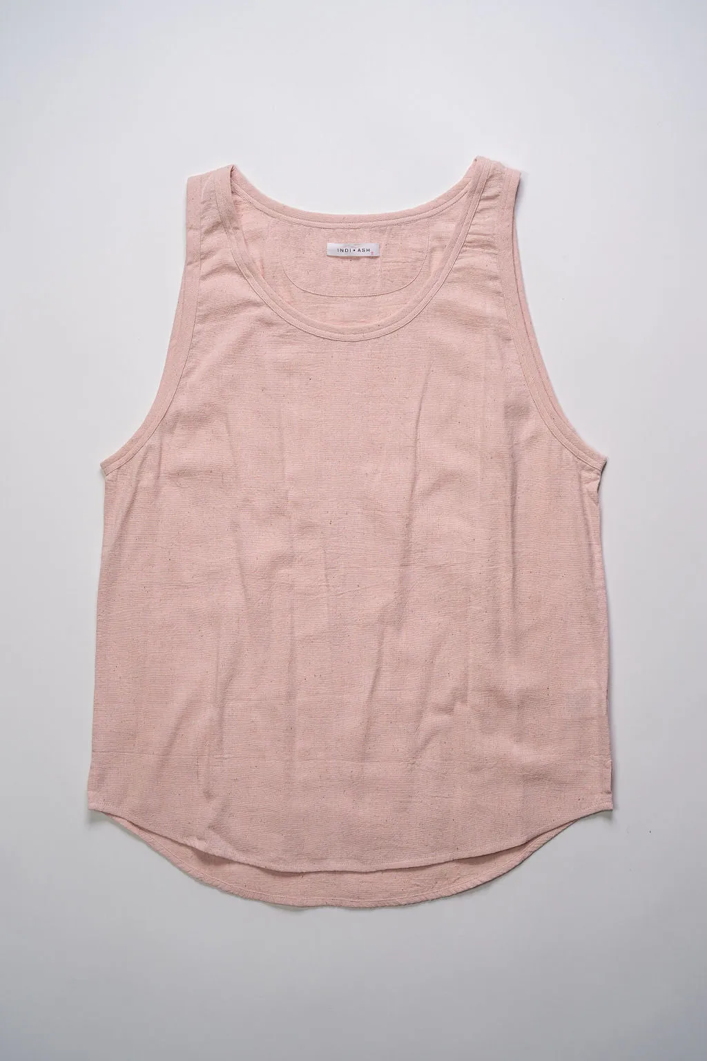 Indi   Ash Ripley Tank Handwoven Kala Cotton - Sappanwood Pink