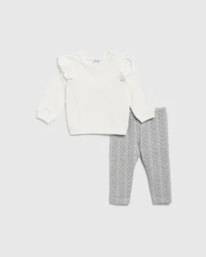 Infant Girls Embossed Heart Legging Set