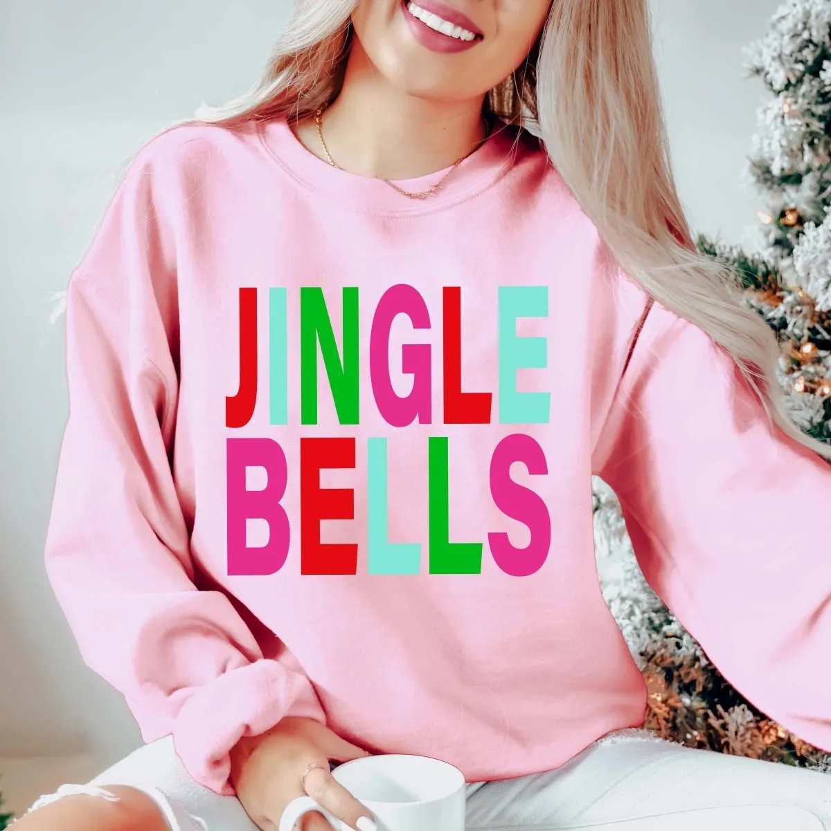 Jingle Bells Colorful Wholesale Graphic Sweatshirt - Fast Shipping