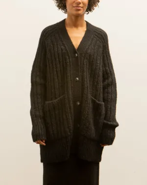 Lauren Manoogian Rib Saddle Cardigan, Black