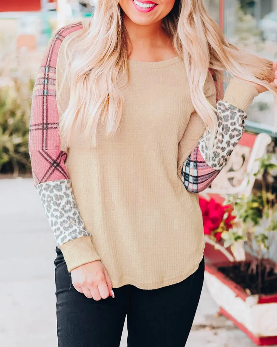 Leopard Raglan Long Sleeve Top