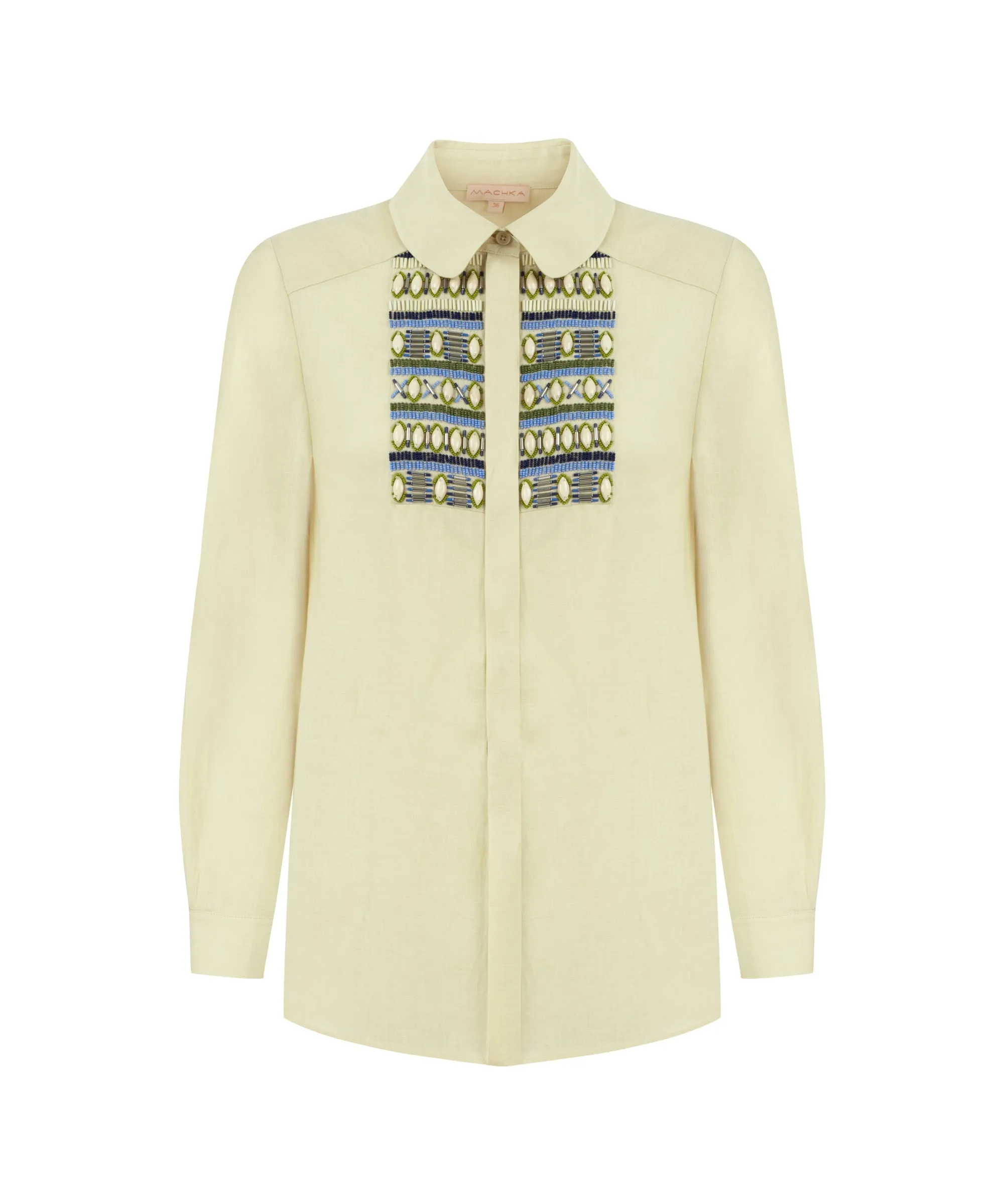 Machka Embellished Detail Tunic Shirt Yellow