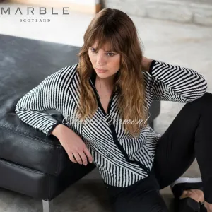 Marble Zip Cardigan - Style 5796-101 (Black / White)