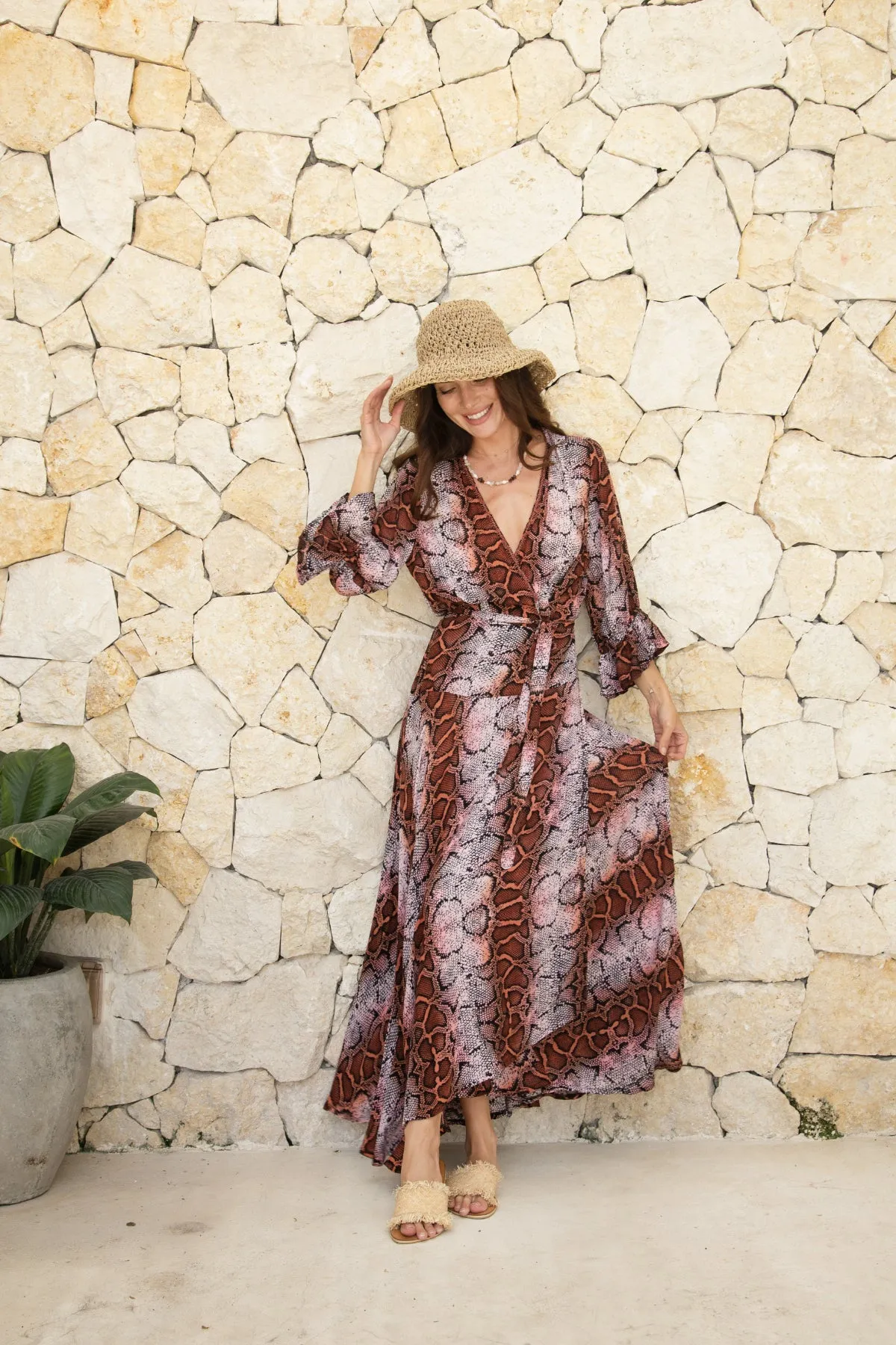 Maryam Long Dress // Python Print