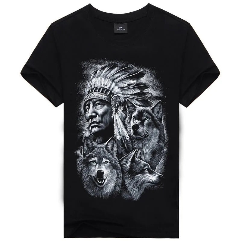 Men T-shirt 3d Print Nightmare Tiger Short-Sleeved