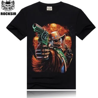 Men T-shirt 3d Print Nightmare Tiger Short-Sleeved