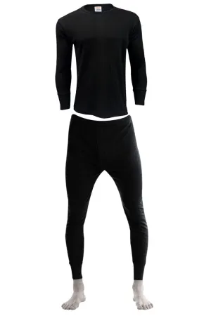 Mens Black Long Johns Thermal Full Sleeve Set