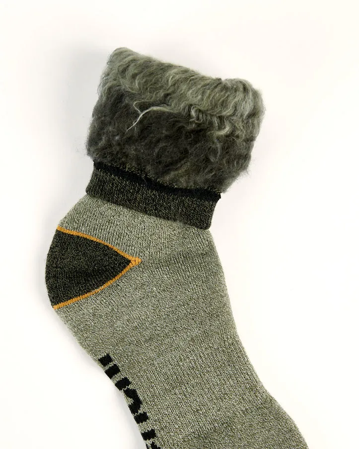 Men's Full Cushion Brushed Thermal Crew Socks (2 Pairs) - Khaki