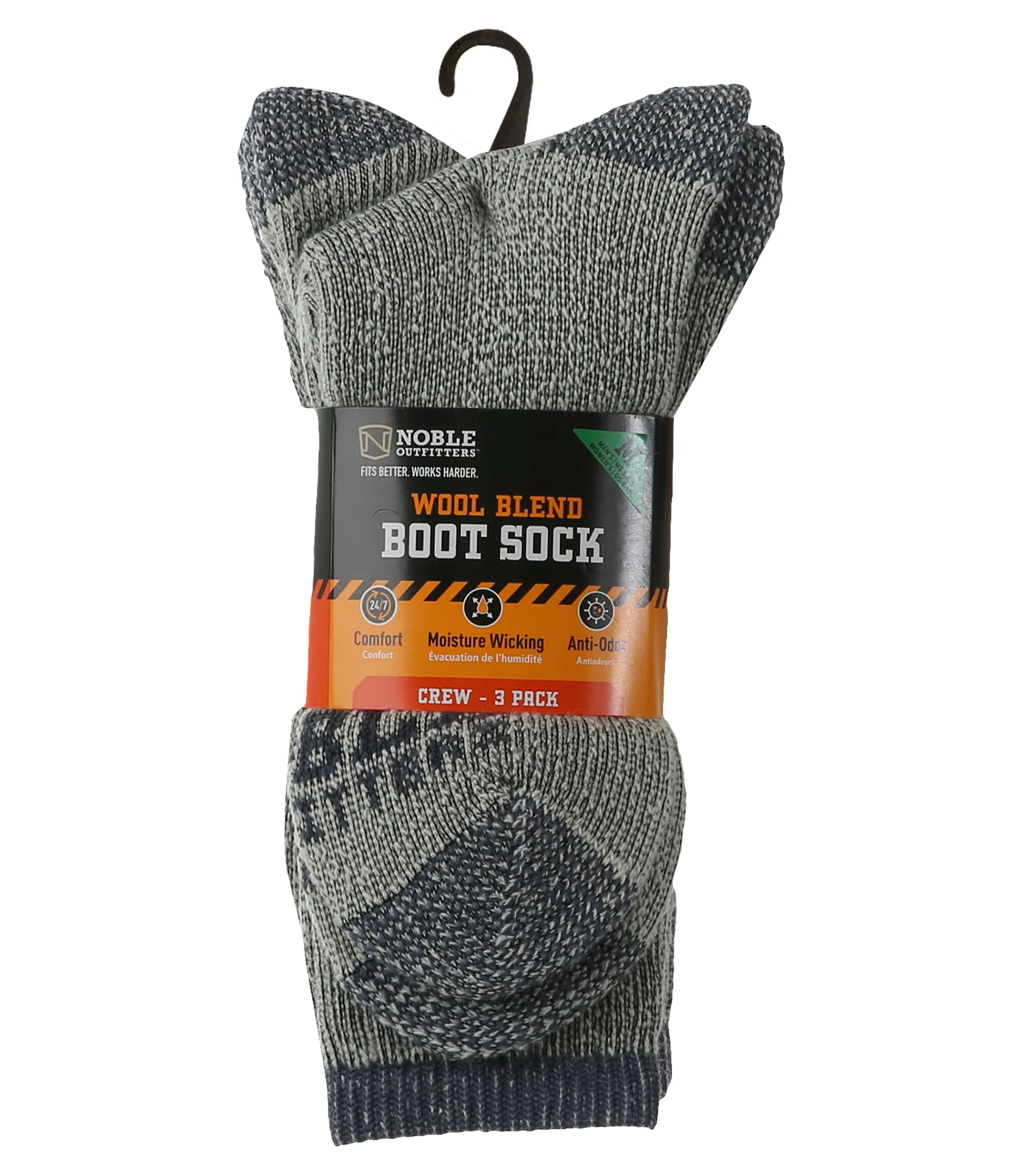 Men's Wool Blend Crew Sock – 3 Pack