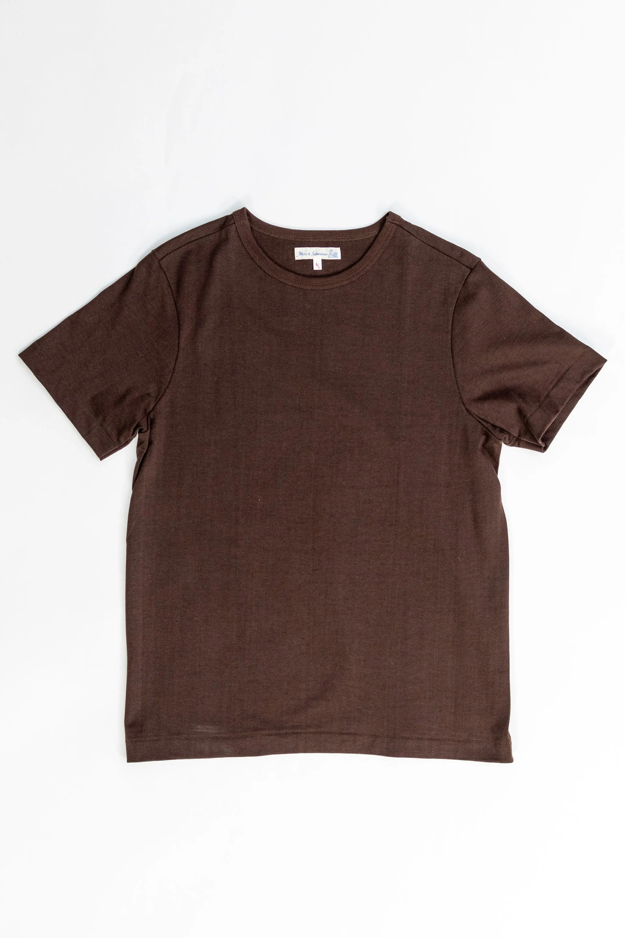 Merz b. Schwanen 215 Classic Crew Neck T-Shirt - Coffee