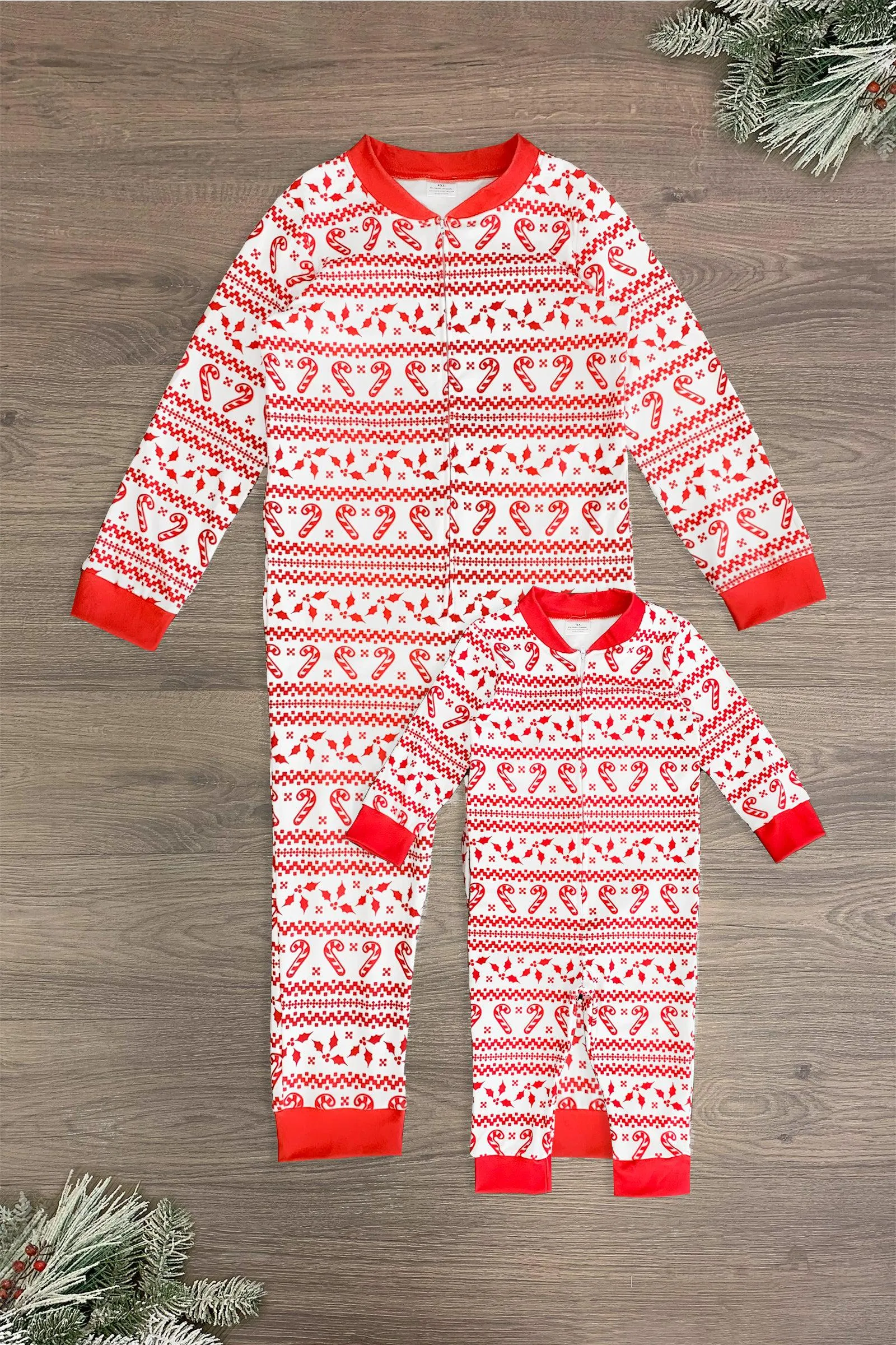 Mom & Me - White Candy Cane Onesie